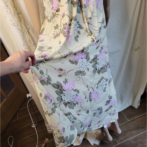 Vintage Premier International Floral Print Tie Back Sleeveless Maxi Dress - Picture 8 of 13